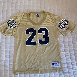 Notre Dame gold youth football jersey